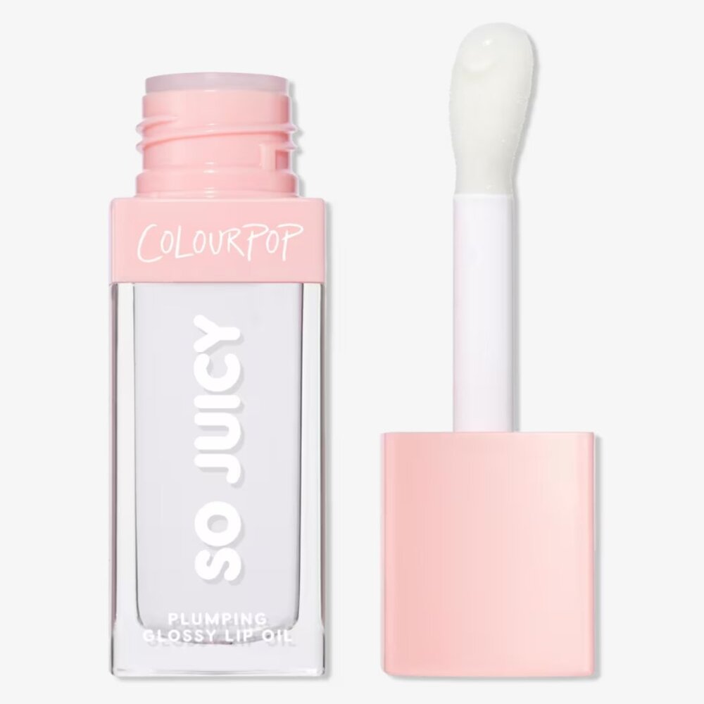 COLOURPOP SO JUICY PLUMPING GLOSSY LIP OIL - LYCHEE JELLY CLEAR - FULL SIZE
